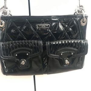 Black patent leather coach handbag-barely used